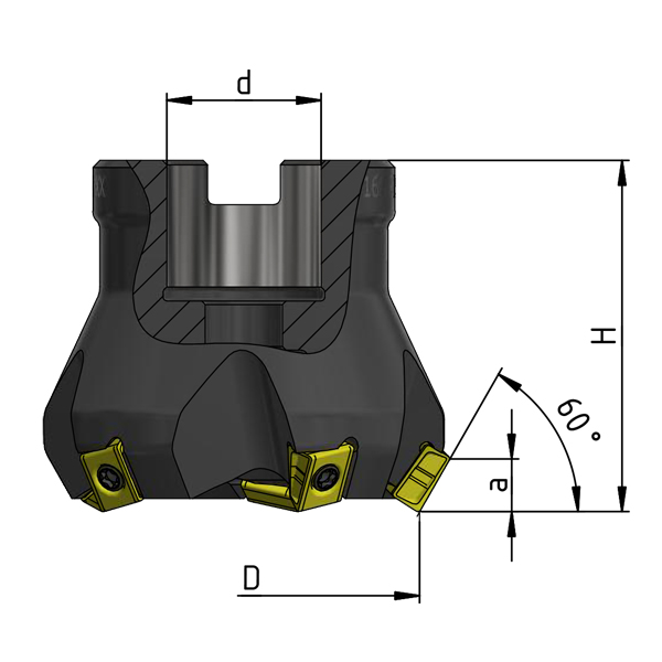Фреза торцовая 200 с механическим креплением тангенциально расположенных 4гр пл-н LNHQ 1206 Z=16 dпос=50мм AF160-R200.12.16.B50 NOX «Русский Инструмент» (РИ)