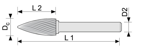 Сфероконическая (гиперболическая)с заостренным концом (G)
