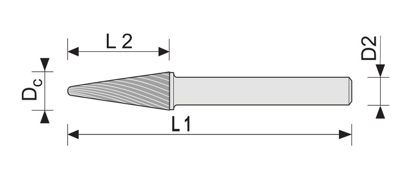Чертеж твердосплавной борфрезы