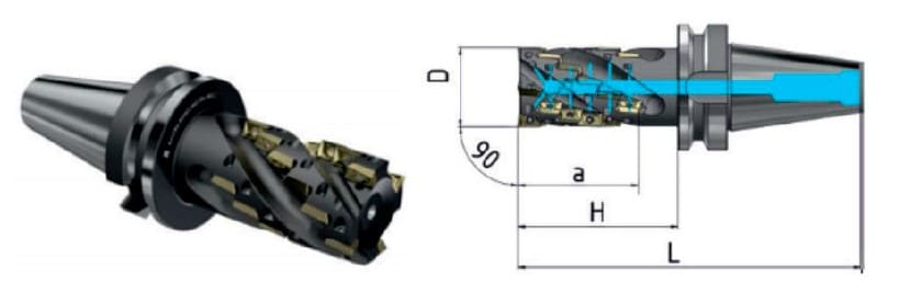 Фреза Торцово-цилиндрическая с внутренним подводом СОЖ