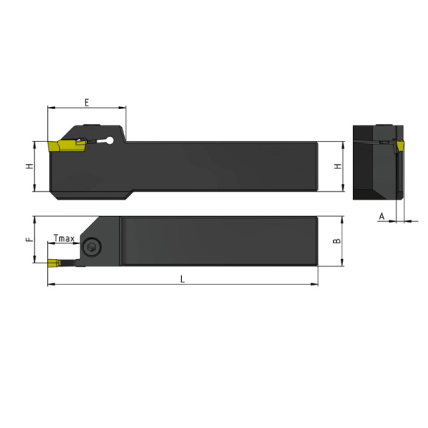 Резец для отрезания, продольного и поперечного точения 16х16х100 TTEL1616-2T17 левый «Русский Инструмент» (РИ)