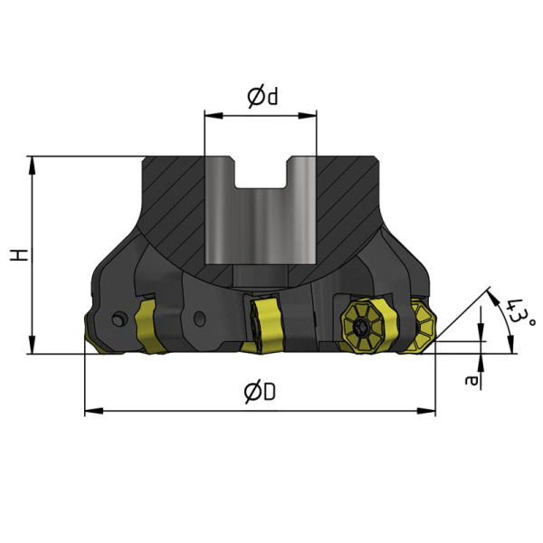 Фреза торцовая 160 с механическим креплением 8гр пл-н ONKU 0706 Z=10 dпос=40мм AF143-R160.04.10.C40 «Русский Инструмент» (РИ)