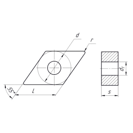 Пластина сменная ромбическая DNMG 110404-CM SP152F «Русский Инструмент» (РИ)