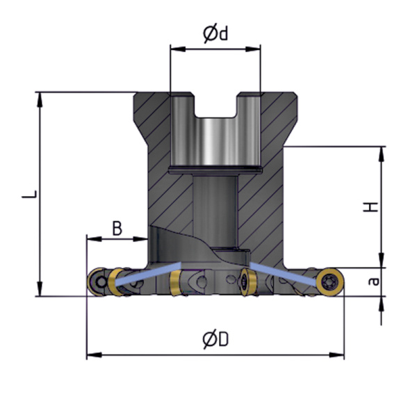 Фреза дисковая 63х8х22 R=4 с механическим креплением круглых пл-н RDEW 0803MOT Z=8 СОЖ AS100-R063.08.08.A22.C NOX «Русский Инструмент» (РИ)