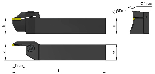 Резец осевой для обработки торцевых канавок 20х20х125 MGFHR320-112/200-T15 «Русский Инструмент» (РИ)