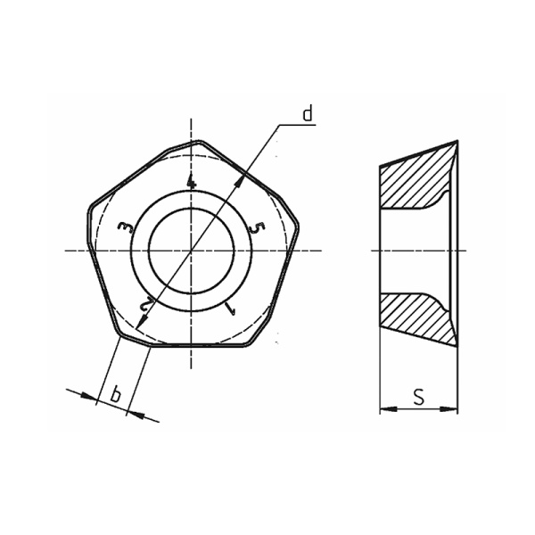 Пластина сменная для высокоскоростной обработки PXKT 090508R-MW MP20CT «Русский Инструмент» (РИ)