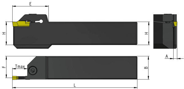 Резец для отрезания, продольного и поперечного точения 16х16х100 TTEL1616-2 левый «Русский Инструмент» (РИ)