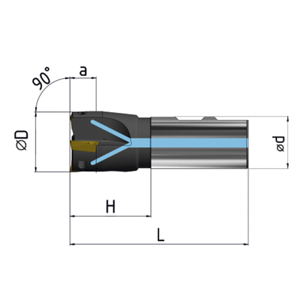 Фреза концевая 20 с механическим креплением 4гр пл-н APKT 11T3.. Z=3 ц/х Weldon=20 СОЖ AE390-R020.11.03.W20.C NOX «Русский Инструмент» (РИ)