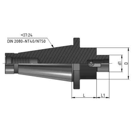 Оправка для фрез насадных торцевых 7:24 K40-d27 NT40-FMB27-35 биение ≤0.003 Beltools
