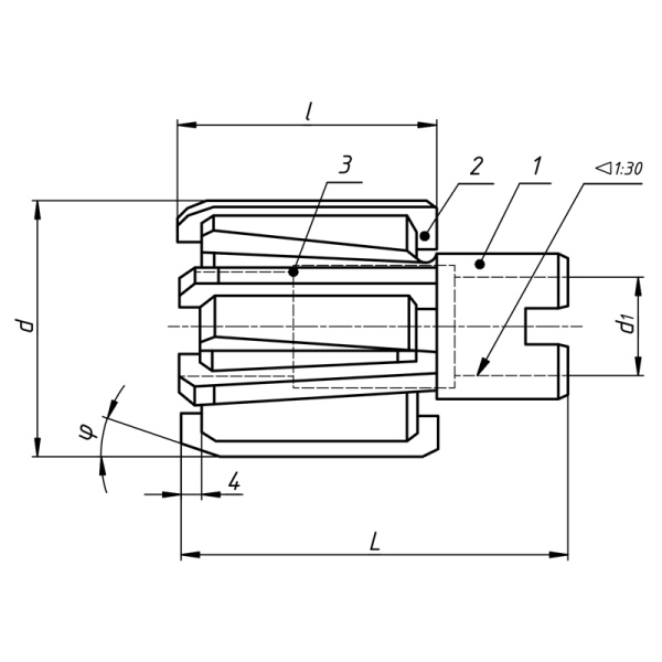 Развертка насадная 58 Н9(А3) Р6М5 со вставными ножами L=71 Z=8 dпос=22 ГОСТ 883-80