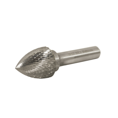 Борфреза гиперболическая (G) с точечным торцом 22 твердосплавная ВК8 dхв-ка=10 мм Х-образная насечка Beltools