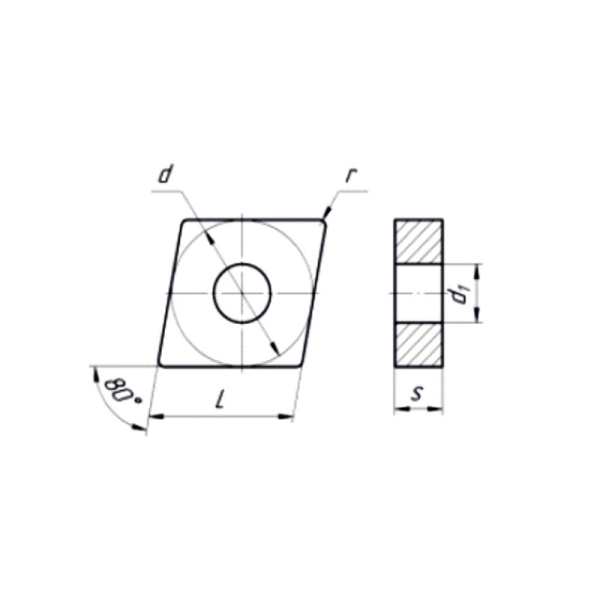 Пластина сменная ромбическая CNMA 120404 KC20D «Русский Инструмент» (РИ)
