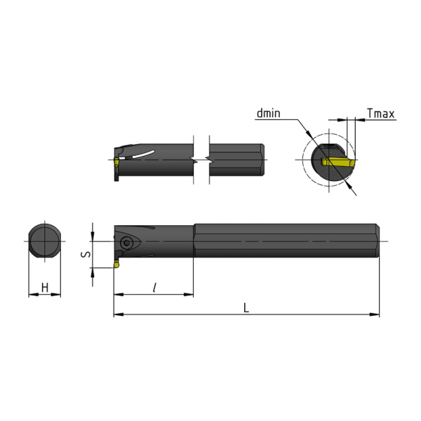 Резец для обработки внутренних канавок D=16 L=180 MGIVL2016-1.5 левый «Русский Инструмент» (РИ)