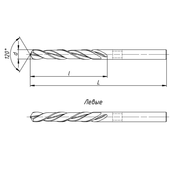Сверло 9,8 мм Р6М5 левое ц/х ГОСТ 10902-77 Оренбургский ИЗ