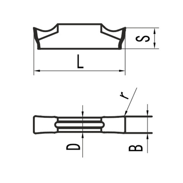 Пластина для отрезания и точения канавок MGMN150-G MP25G «Русский Инструмент» (РИ)