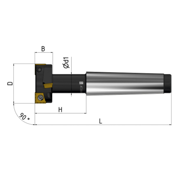 Фреза т-образная 50x22 паз 28 с механическим креплением 4гр пл-н SPGT 110408, SPGT 140512 Z=4 (2х2) к/х КМ4 AT290-R050.22.02.MT4 NOX «Русский Инструмент» (РИ)