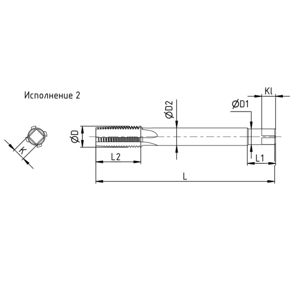 Метчик М5х0,8 гаечный HSS L=110мм исп2 ГОСТ 1604-71 Beltools