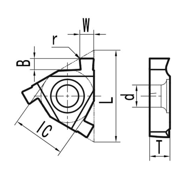 Пластина для прорезки внутренних канавок T11N040 MP20G «Русский Инструмент» (РИ)