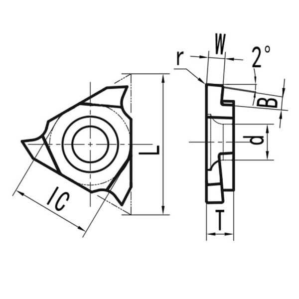 Пластина для прорезки глубоких канавок левая TGF32L050L220 MP20G «Русский Инструмент» (РИ)
