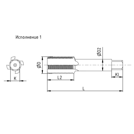 Метчик трубный G3/8'' 19 ниток машинно-ручной Р6М5 сквозной исп1 ГОСТ 3266-81 Beltools