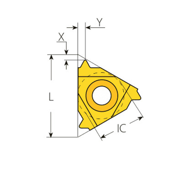 Пластина резьбовая внутренняя левая метрическая резьба ISO 60⁰ 06IL0.50ISO MP25T «Русский Инструмент» (РИ)