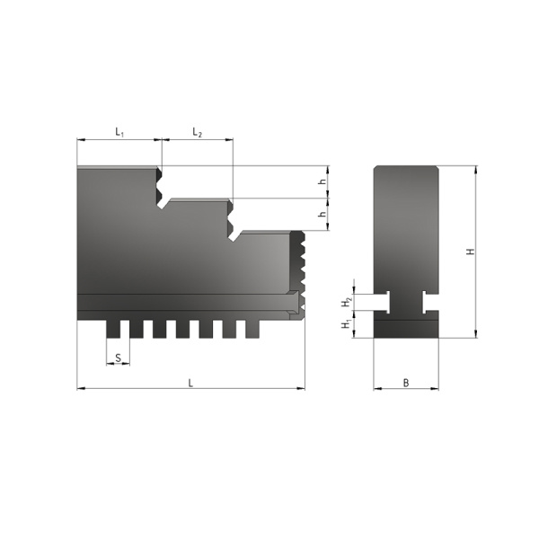 Кулачки к патрону токарному 80 3шт компл. обратные полка 5,8 ширина 12 J=7 L=32 мм, высота 33 Beltools