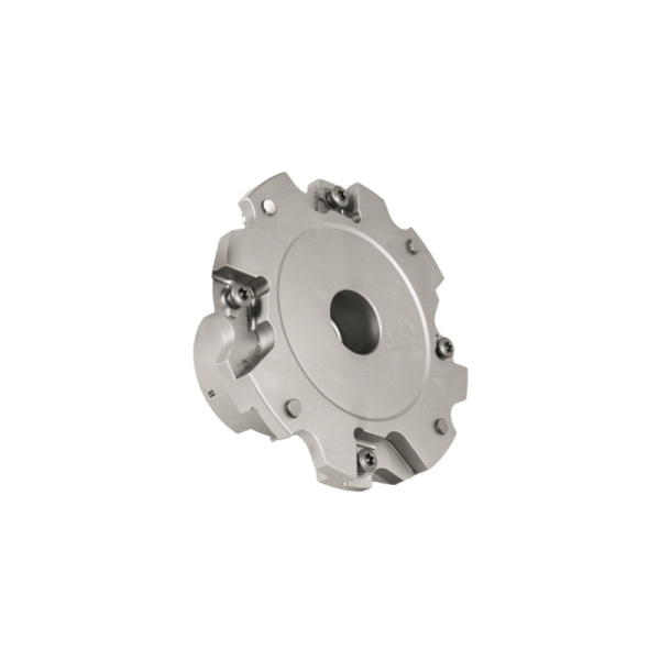 Фреза трехсторонняя 100х12х27 с механическим креплением 4гр пл-н с тан. креплением ZNHX 06 Z=8 (2х4) с фланцем AS490-R100.12.04.A27 «Русский Инструмент» (РИ)