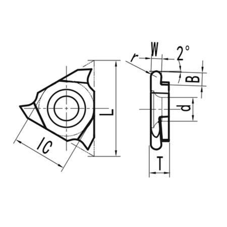 Пластина для точения радиусных канавок правая TGF32R120-R0.6 N20 «Русский Инструмент» (РИ)