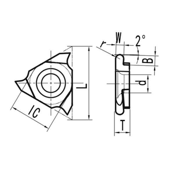 Пластина для точения радиусных канавок правая TGF32R100-R0.5 N20 «Русский Инструмент» (РИ)