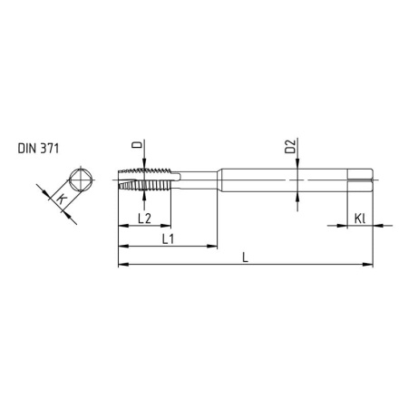 Метчик М2х0,4 машинно-ручной 6H Р6М5К5 сквозной TiN L=45мм DIN371 TTT00102040 Beltools