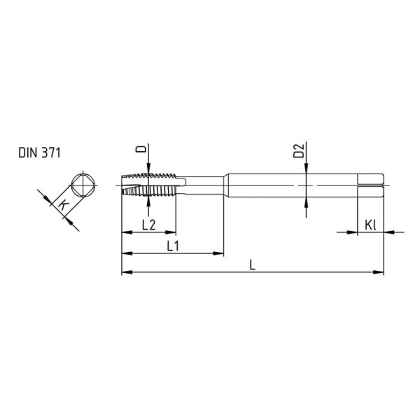Метчик М2х0,4 машинно-ручной 6H Р6М5К5 сквозной TiN L=45мм DIN371 TTT00102040 Beltools
