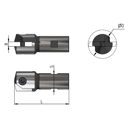 Оголовок к сборной оправке для перовых сверл 65-80 СОЖ ADMS200-R065080.02.C «Русский Инструмент» (РИ)