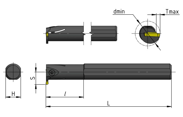 Резец для обработки внутренних канавок D=20 L=180 MGIVL2520-4 левый «Русский Инструмент» (РИ)