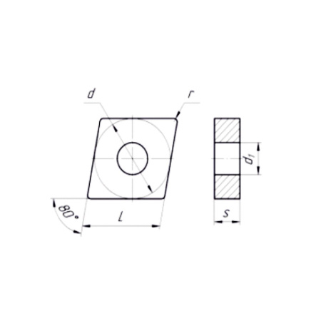 Пластина сменная ромбическая CNMG 120412-CF MP201R «Русский Инструмент» (РИ)