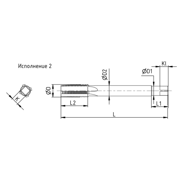 Метчик М11х1 гаечный HSS L=160мм исп2 ГОСТ 1604-71 Beltools