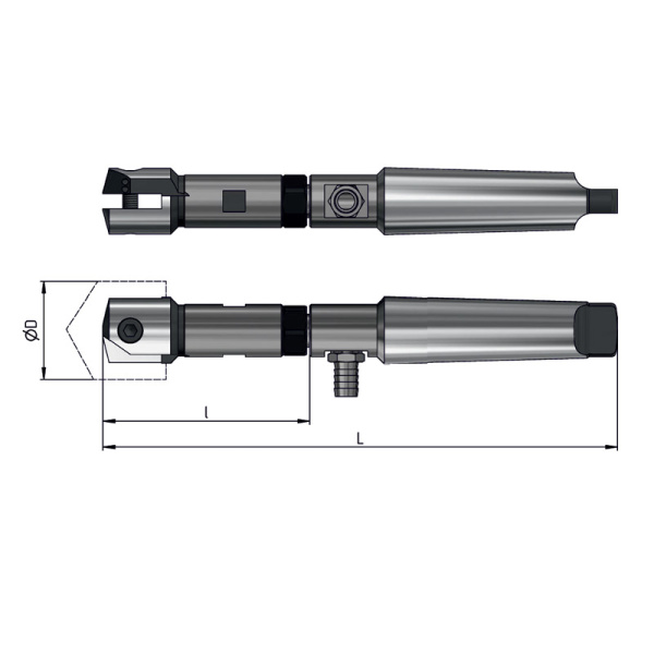 Оправка для перовых сверл 25-31 к/х КМ3 L=212мм СОЖ ADMS200-R025031.0065.02.MT3.C «Русский Инструмент» (РИ)