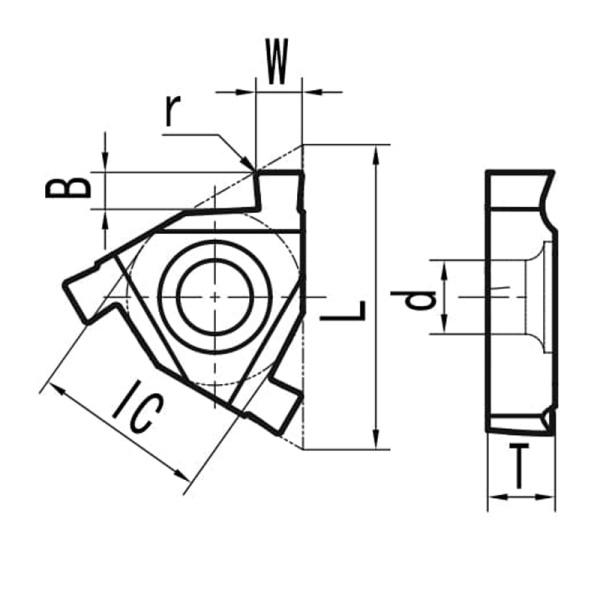 Пластина для прорезки внутренних канавок T16N200 MP20G «Русский Инструмент» (РИ)