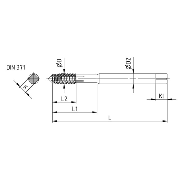 Метчик М2х0,4 машинно-ручной Р6М5К5 TiN (метчик-раскатник) DIN371 CBT00302040 Beltools