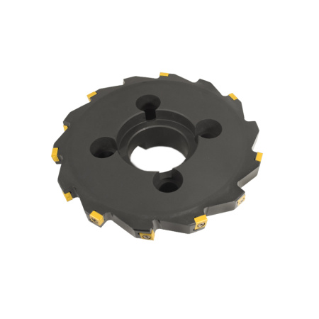 Фреза трехсторонняя 200х16х60 с механическим креплением тангенциально расположенных 4гр пл-н CNHQ 1005 Z=14 (2х7) с фланцем AS390-R200.16.07.C60 NOX «Русский Инструмент» (РИ)