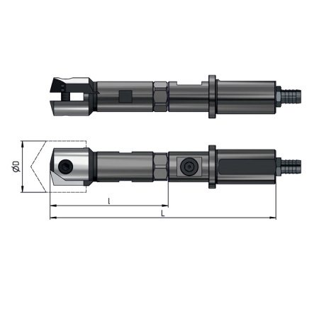 Оправка для перовых сверл 51-63 ц/х с лыской dхв=50мм L=263мм СОЖ ADMS200-R051063.0120.02.df50.C «Русский Инструмент» (РИ)