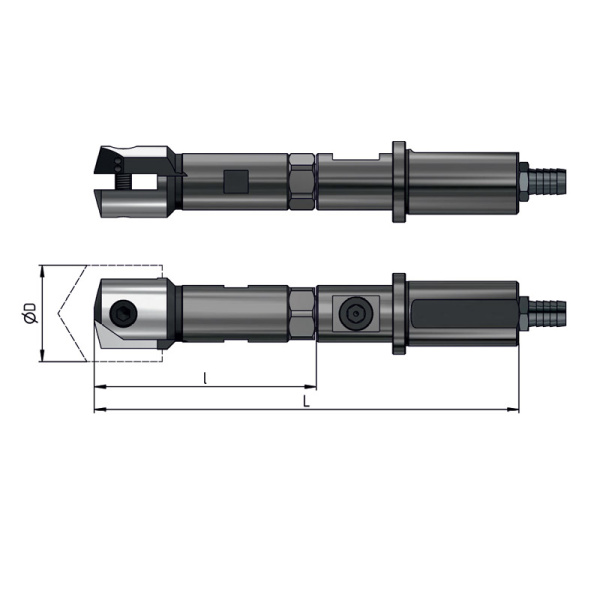 Оправка для перовых сверл 25-31 ц/х с лыской dхв=25мм L=174мм СОЖ ADMS200-R025031.0065.02.df25.C «Русский Инструмент» (РИ)
